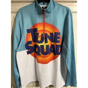 Space Jams Looney Tunes Tune Squad Mens Med Sweat Shirt  1/4 Zip Basketball NEW
